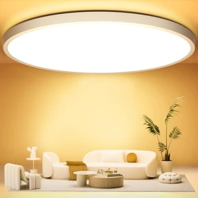 Imagen de OUILA Plafon Led Techo Ø50cm, 48W Lámpara de 4800LM 3000K Lampara Calida Plafón Redondo IP44 Moderna Dormitorio Comedor Cocina Baño Sala