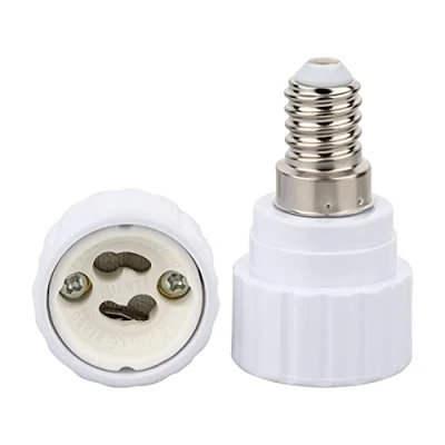 Imagen de ISOLATECH 6pcs casquillo adaptador E14 para portalámparas GU10 blanco LED convertidor lámparas de bajo consumo (máx. 250V/2A) bombillas baño cocina base cerámica resistente al calor