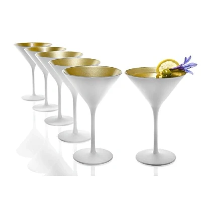 Imagen de Stölzle Lausitz Olympic Calice, Matt White &amp; Gold, 24 cl