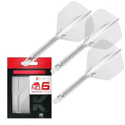 Imagen de Target Darts K Flex Integrated Dart Flight and Shaft, No.6 Claro (Mediana) Pack De 3 No 6, Precisión Moldeada 2 En 1 Plumas Y Caña para Dardos Accesorios Profesionales