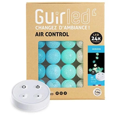 Imagen de GuirLED Guirnalda luminosa bolas de algodón LED USB Mando a distancia inalámbrico Luz nocturna bebé 2h Adaptador red doble 2A incluido 4 intensidades 24 2,4 m Horizon