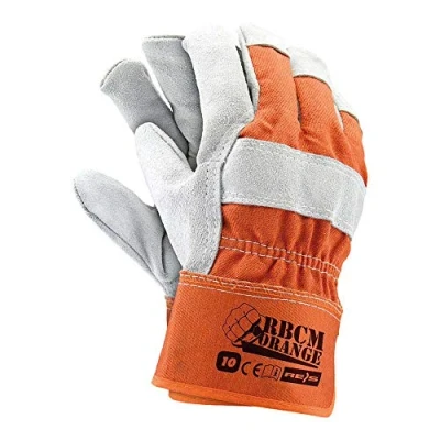 Imagen de Reis RBCMORANGE Guantes de protección (talla 10, 12 unidades), color naranja y gris claro