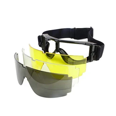 Imagen de Lejie Gafas de Sol 3 Lentes táctica Militar ejército Paintball Airsoft Caza Combate táctico