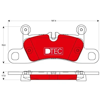 Imagen de TRW DTEC COTEC GDB1875DTE Juego de pastillas freno preparado para indicador desgaste PORSCHE: Cayenne, 911 Cabrio, VOLKSWAGEN: Touareg II