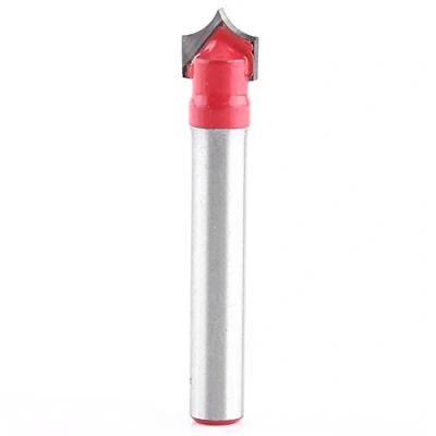 Imagen de Akozon Fresa de Ranuras en V CNC, 3D Cortador Bisel para Carpintería Color Rojo caña Grabado fresadora Madera Herramienta(8MM)