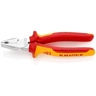 Imagen de Knipex Alicate universal de fuerza cromado, aislados con fundas multicomponentes, según norma VDE 180 mm 02 06