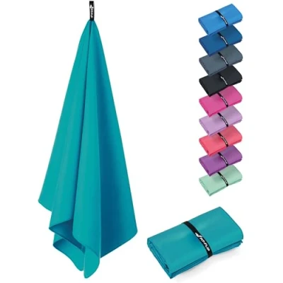 Imagen de Fit Flip Toalla Microfibra Piscina compacta, Ultraligera y de Secado rápido Toallas microfibras para el Gimnasio, Viaje, Natacion Gym Playa Grande (1x 70x140cm Azul Petróleo)