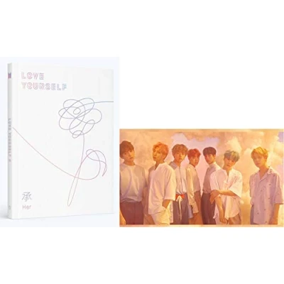 Imagen de BTS Love Yourself Her (O Version) Album Bangtan Boys CD+Poster+Photobook+Photocard+Mini Book+Sticker Pack+Gift (Extra 6 Photocards and 1 Double Sided Photocard Set)