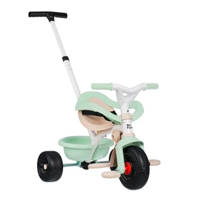 Imagen de Smoby Triciclo Be Fun Comfort Verde 3 en 1, evolutivo, con Barra de Control Parental, Arco Seguridad, cinturón, reposapiés retráctil y Rueda Libre, para niños 10 Meses a años (7600740420)