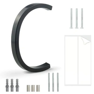 Imagen de HASWARE Número De Casa Flotante: 5 Pulgadas (12cm) Números Puertas Modernos SeñAlizacióN Para La Oficina Correos Calle (C, Negro)