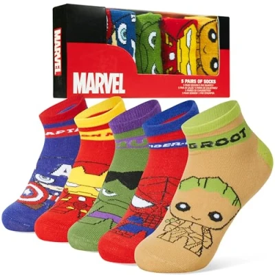 Imagen de Marvel Divertidos Calcetines Tobilleros Niño, Pack de 5 Regalos Chico (Multi, 35 39 EU)
