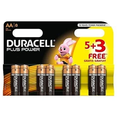 Imagen de Duracell Plus Power Pila alcalina AA ( 5 + 3 unidades gratis), 8