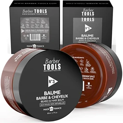 Imagen de Bálsamo para barba N3 Con aceites 100% naturales 80ml Nutre, hidrata, estructura. 2 ceras, mantecas, 5 vegetales, esenciales, vitamina E BARBER TOOLS