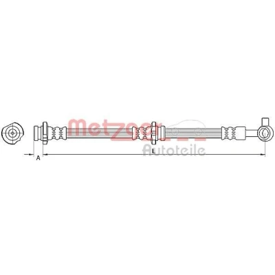 Imagen de METZGER 4110847 Latiguillos de Freno 625 M10 x 1 NISSAN: Qashqai / Qashqai+2 I, 2