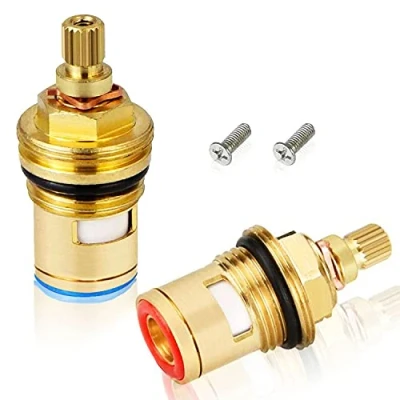 Imagen de WJMY Valvula Grifo Ceramico Valvula, Repuesto de Cartucho Disco Cerámica para Agua 1/2&quot;(1 par Caliente &amp; Frío)