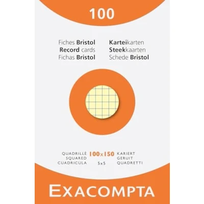 Imagen de Exacompta Ref. 13479E Caja de 10 cajas 100 fichas bristol cuadrículas 5x5 sin perforar, formato 105 x 148 mm, colores surtidos