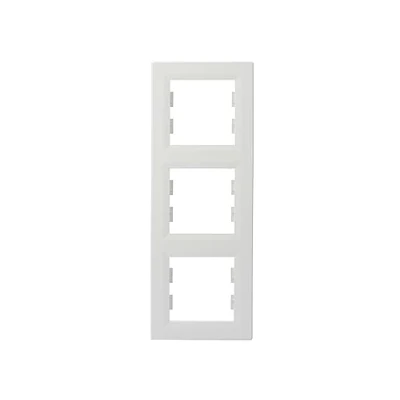 Imagen de Schneider Electric Asfora EPH5810321D Marco vertical de 3 enchufes e interruptores, color blanco