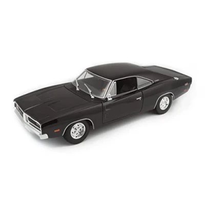 Imagen de Maisto Dodge Charger R/T (1969): Modelo de Coche a Escala 1:18, Puertas, capó y Maletero móviles, orientable, 24 cm, Negro (531387B)
