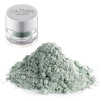 Imagen de La Rosa maquillaje mineral nº 31 tourmaline sombra de color menta y plateado, muy original, con brillo