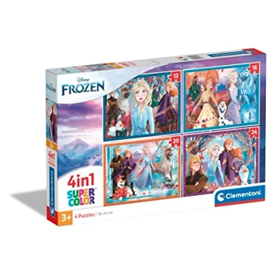 Imagen de Clementoni Puzzle Infantil 4 Puzzles en 1: de 12, 16, 20 y 24 Piezas Frozen Desde 3 años (21518)