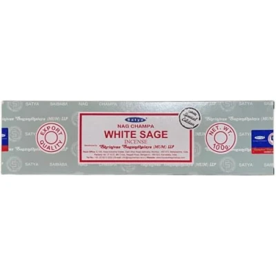 Imagen de LAMARE Varillas de Incienso Satya White Sage (Salvia Blanca) 1 Paquetes 100 g (Entre 80 90 Varillas) Aromaterapia Meditación Yoga Packaging EcoFriendly