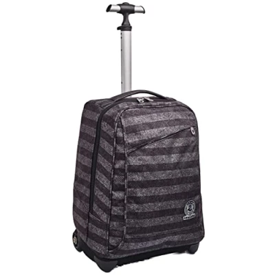 Imagen de Invicta Mochila con Ruedas Trolley Stripes, Negro y Gris 2 en 1, Escolar Carro, Crossover System Bolso Niños Adolescentes Bolsillo Interior para Portátil
