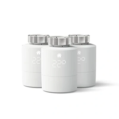 Imagen de tado Cabezal Termostático Inteligente Pack de 3 Accesorio control calefacción en varias habitaciones con termostato inteligente, fácil instalación, compatible Alexa, Siri y Asistente Google