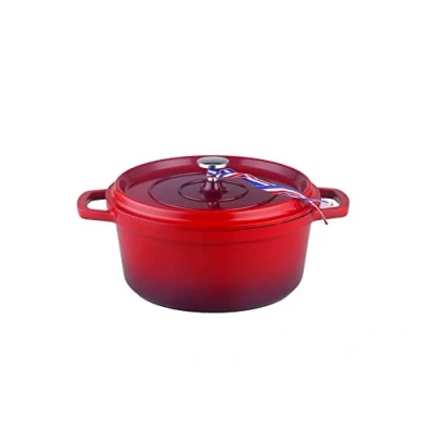 Imagen de Kamberg Cazuela 20 cm redonda rojo flameado, aluminio fundido, revestimiento tipo piedra, todo de fuentes calor, incluida la inducción, sin PFOA