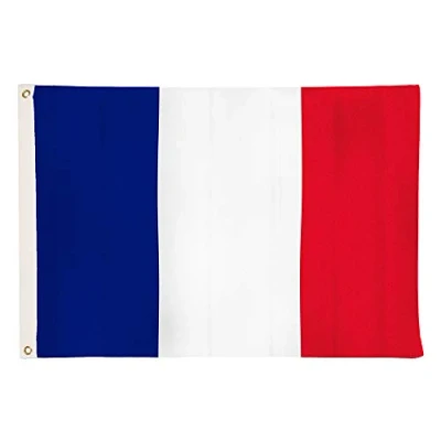 Imagen de Banderas de aricona bandera Francia resistente a la intemperie con 2 ojales metal nacional francesa 60 x 90 cm, tricolor