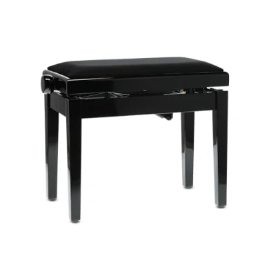 Imagen de Gewa Banqueta para Piano Deluxe Autolift con cómodo Ajuste de Altura, Madera Maciza, Negro Alto Brillo
