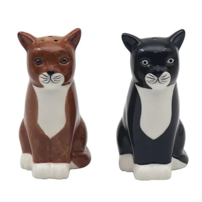 Imagen de Lesser &amp; Pavey juego de salero y pimentero para todo tipo cocina, cerámica, bonitas adecuado el hogar (gato)