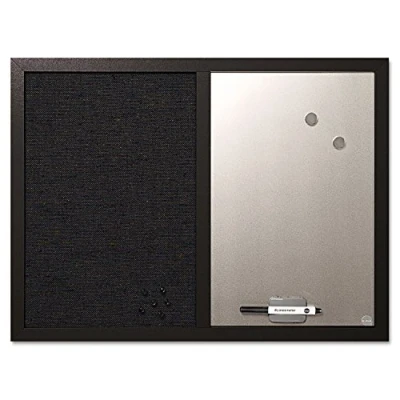 Imagen de Bi Office Black Shadow Pizarra Combinada de Doble Uso, Magnética y Tablón Tela Gris Oscuro, 60 x 45 cm