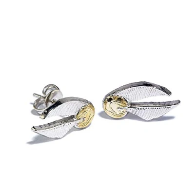 Imagen de Harry Potter Snitch Dorada Mujer Set de Pendientes Plateado Aleación Zinc