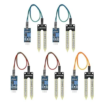 Imagen de iHaospace 5 pcs Soil Hygrometer Humidity Detection Module Kit for Arduino Raspberry Pi, 10PIN Female to Jump Cales Automatic Watering System