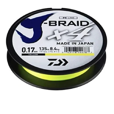 Imagen de Daiwa J Braid X4E 0.17mm 8,4kg 135m yellow Hilo trenzado