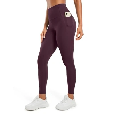 Imagen de CRZ YOGA Mujeres Butterluxe Ejercicio Polainas 71cm Cintura Alta con Bolsillos Morado Oscuro 38