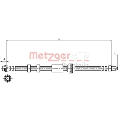 Imagen de METZGER 4111216 Latiguillos de Freno Eje delantero, izquierda, derecha 375