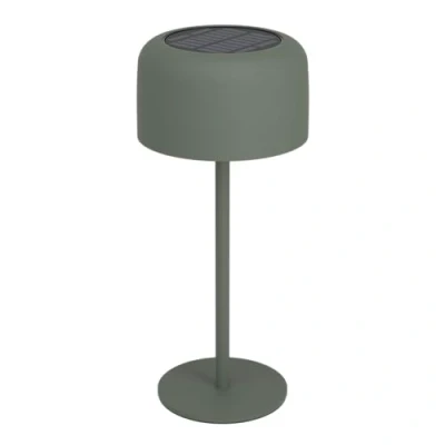 Imagen de Eglo Roccanova Lámpara solar de mesa para exteriores, regulable en 3 niveles, balcón y jardín, acero verde, blanco cálido, IP44