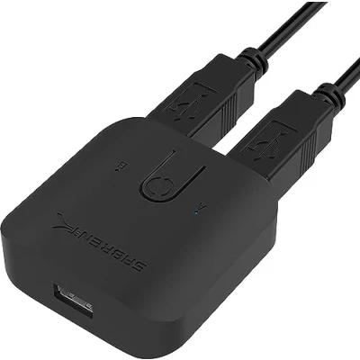 Imagen de SABRENT Interruptor para compartir USB 2.0 múltiples computadoras y periféricos Indicadores de dispositivos LED (USB SW20)