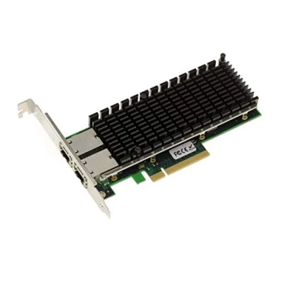 Imagen de KALEA INFORMATIQUE Tarjeta controladora de Red PCIe 3.0 x8 LAN Ethernet 10G 2 Puertos RJ45. con chipset Intel X540. Soportes Perfil Alto y bajo.