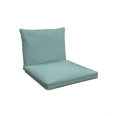 Imagen de POKAR Cojines Lounge Exterior Cojin Asiento Muebles Jardín para Silla, Set de 2 (1x 70x70x5 cm + 1x Respaldo 70x40x15 cm), Azul