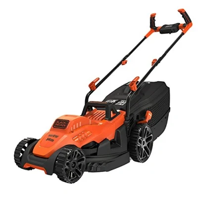 Imagen de Black+Decker BEMW461BH Corta Césped con Manillar Tipo Bicicleta 1.400W, Ancho de Corte 34cm, Sistema E Drive, EdgeMax, SoftTouch, Intelli Cable, para Jardines hasta 400m2