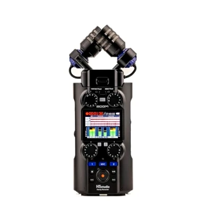 Imagen de Zoom H5studio Grabadora práctica con 6 Pistas, grabación Flotante Ajustable de 192 kHz 32 bits Micrófonos y preamplificadores Calidad Estudio para una Sonido Impecable Negro