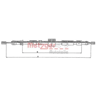 Imagen de METZGER 10.6025 Cable de Freno Mano Atrás izquierda 1696/1427 Discos COFLE PEUGEOT: 306 Hatchback, Berlina