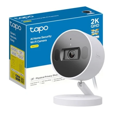 Imagen de Tapo C125 Cámara de Seguridad WiFi Resolución 2k QHD, Visión Nocturna con Sistema IR Dual, IA Mejorada, Modo Privacidad Física, Sensor Starlight, Compatible Alexa&amp;Google Assistant, Home kit