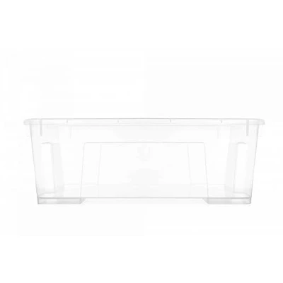 Imagen de SAMLA Caja de almacenamiento transparente, 11 l, 39 cm x 28 14 cm, perfecta para equipos deportivos, herramientas jardinería o accesorios lavandería y limpieza