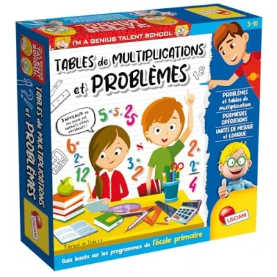 Imagen de Lisciani I’m a Genius Talent School Tablas y Problemas de Matemáticas Juego Cuestionario Educativo Aprender Aritmética para Niños Partir 5 años