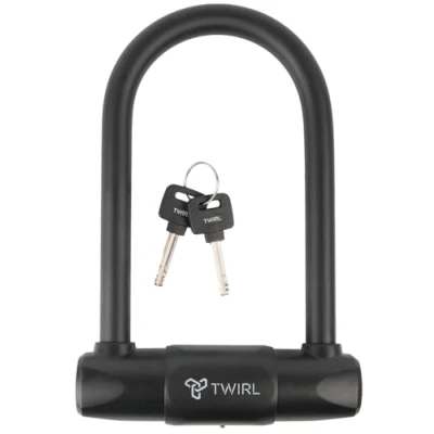 Imagen de TWIRL Candado en U, con llave, certificación ART 4, acero, negro
