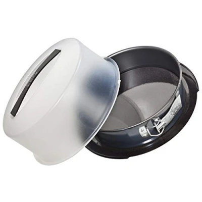 Imagen de Zenker Molde con bisagra Deluxe Fondo Plano, diámetro de 28 cm, Color Negro y metálico, Acero Inoxidable, Gris