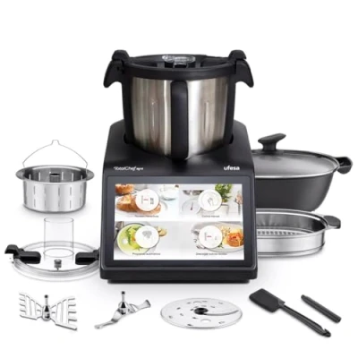 Imagen de Ufesa TotalChef RK10 Robot de Cocina Multifunción Inteligente, Pantalla Táctil 10&quot;&quot;, 30 Funciones, WIFI, Jarra 4,5L con Asa, Recetas Interactivas, Báscula Integrada, 15 Programas, Accesorios Incluido